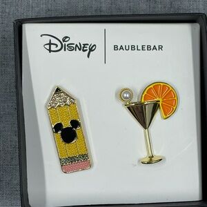 Disney x BaubleBar Mickey Pencil & Martini Enamel Pin Set Gift Box